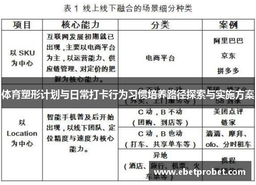 体育塑形计划与日常打卡行为习惯培养路径探索与实施方案