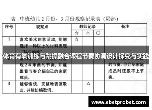 体育有氧训练与跳操融合课程节奏协调设计探究与实践
